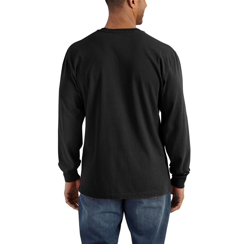 Carhartt Loose Fit Heavyweight Long-Sleeve Pocket Henley Tişört Erkek Gri | LFV-941678