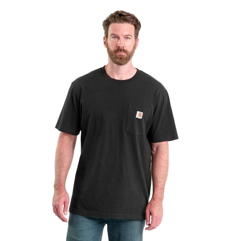 Carhartt Loose Fit Heavyweight Short-Sleeve Pocket Tişört Erkek Kahverengi | CUG-356401