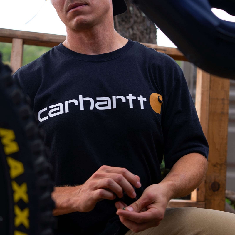 Carhartt Loose Fit Heavyweight Short-Sleeve Logo Graphic Tişört Erkek Gri | WST-530178