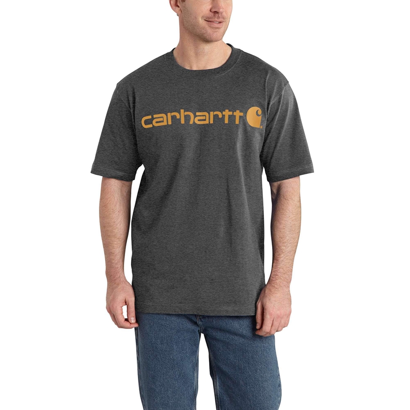 Carhartt Loose Fit Heavyweight Short-Sleeve Logo Graphic Tişört Erkek Gri | WST-530178