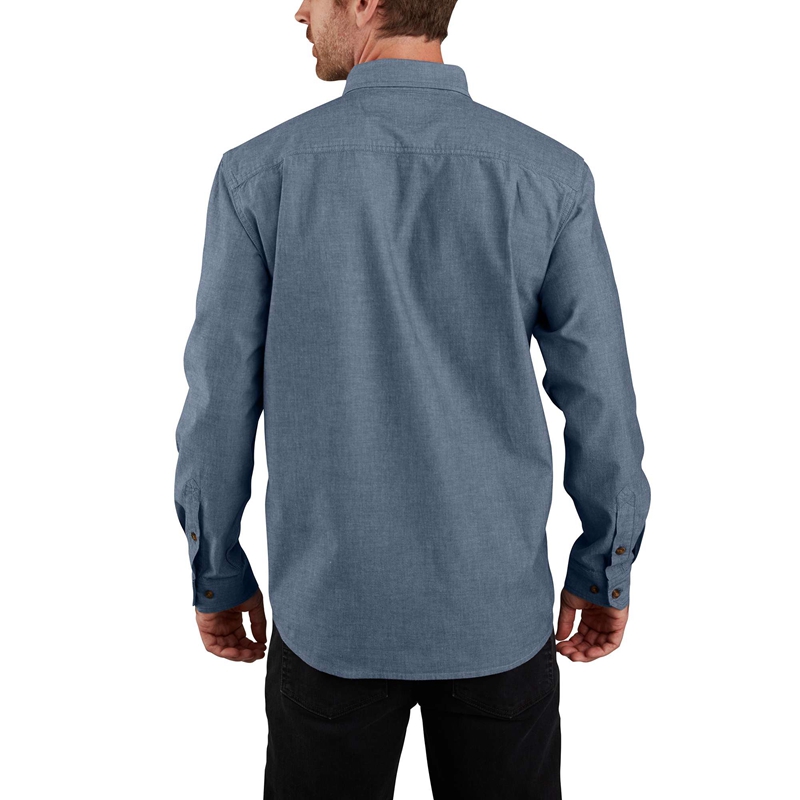 Carhartt Loose Fit Midweight Chambray Long-Sleeve Gömlek Erkek Mavi | JAX-597148