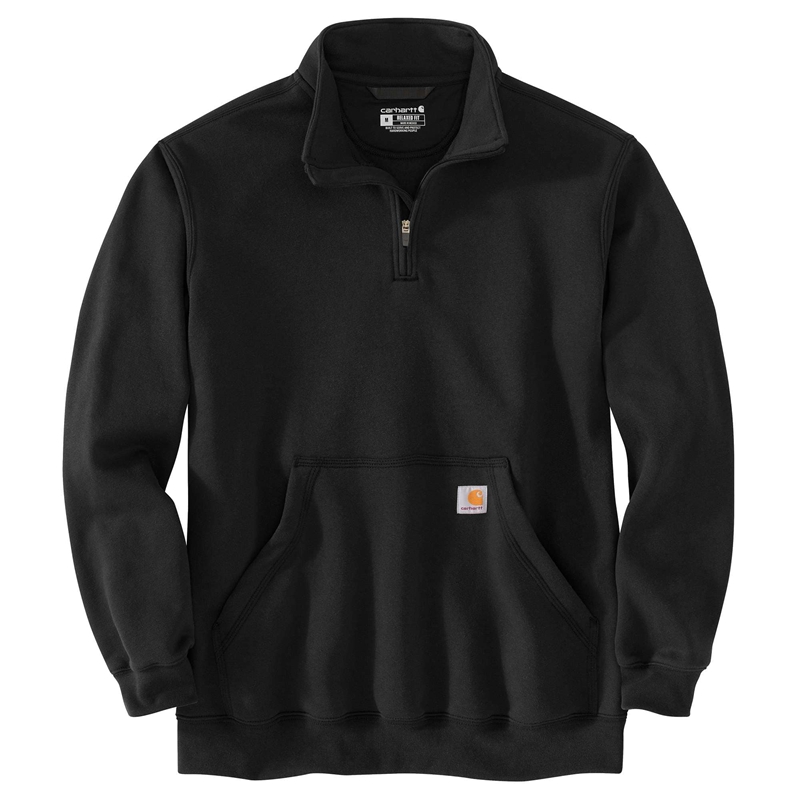 Carhartt Loose Fit Midweight Quarter-Zip Mock-Neck Sweatshirt Erkek Siyah | DUL-207418