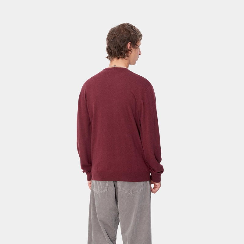 Carhartt Madison Sweatshirt Erkek Bordo | ZQT-892135