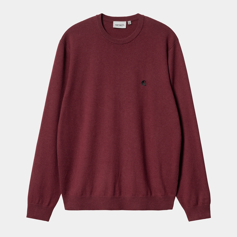 Carhartt Madison Sweatshirt Erkek Bordo | ZQT-892135