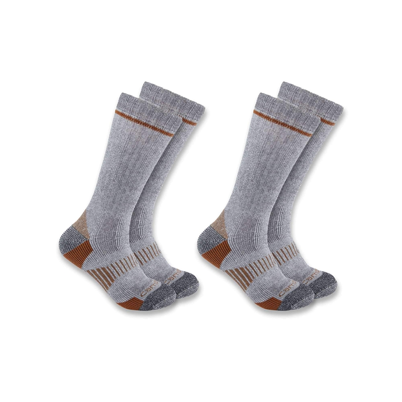 Carhartt Midweight Synthetic-Wool Blend Boot 2-Pack Socks Erkek Gri | UFD-954728