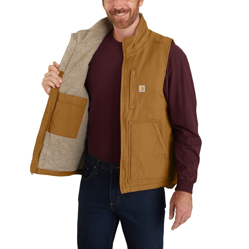 Carhartt Mock-Neck Sherpa-Lined Yelek Erkek Gri | RML-691708