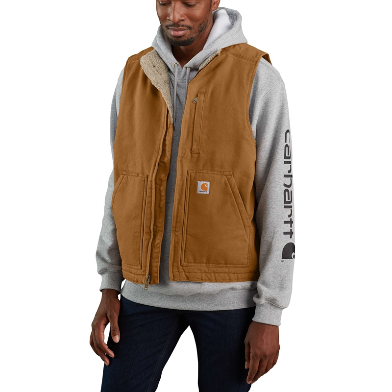 Carhartt Mock-Neck Sherpa-Lined Yelek Erkek Gri | RML-691708