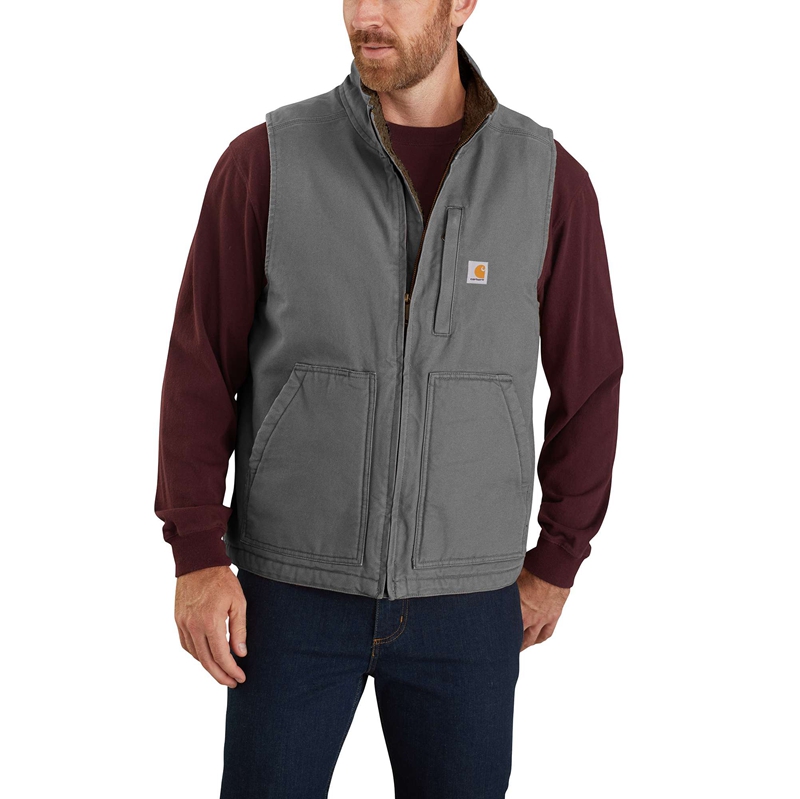 Carhartt Mock-Neck Sherpa-Lined Yelek Erkek Gri | RML-691708