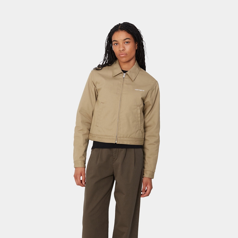 Carhartt Module Script Ceket Kadın Haki | HNV-346597