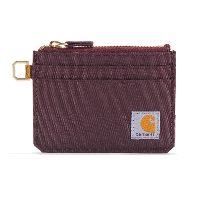 Carhartt NYLON DUCK ZIPPERED CARD KEEPER Cüzdan Kadın Koyu Bordo | FDK-362984