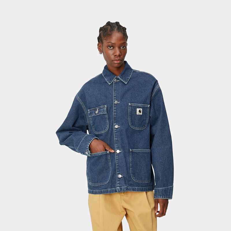 Carhartt OG Michigan Kaban Kadın Mavi | EZG-029538