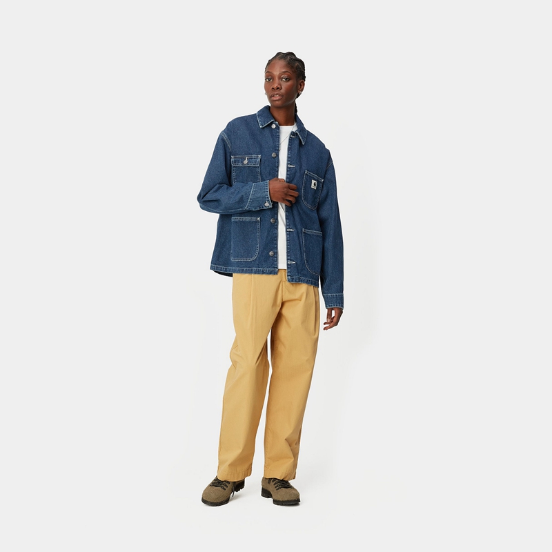 Carhartt OG Michigan Kaban Kadın Mavi | EZG-029538