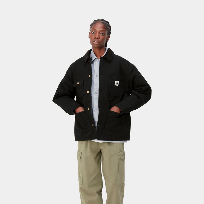 Carhartt OG Michigan Kaban Kadın Siyah | DNY-963475