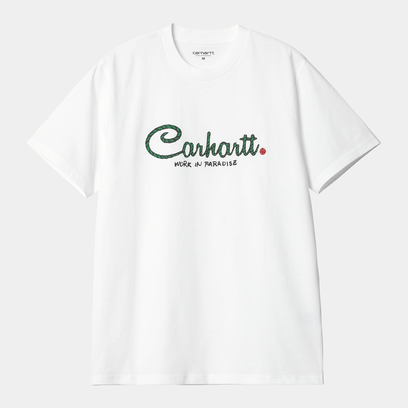 Carhartt Paradise Script Tişört Erkek Beyaz | MDQ-067548