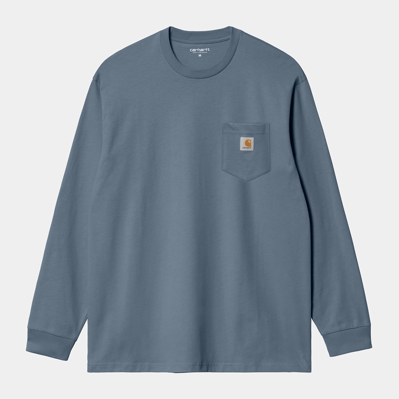 Carhartt Pocket Sweatshirt Erkek Mavi | HPE-596823