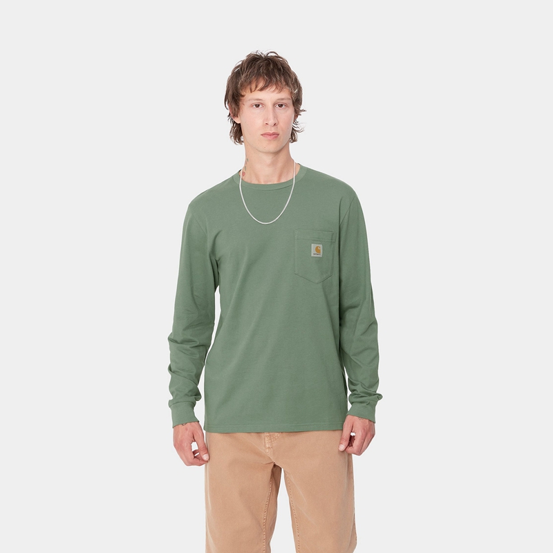 Carhartt Pocket Sweatshirt Erkek Yeşil | HMF-350261