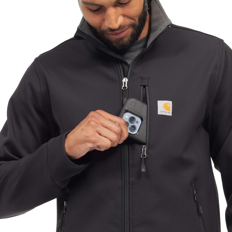 Carhartt Rain Defender® Relaxed Fit Heavyweight Softshell Ceket Erkek Lacivert | LUR-395640