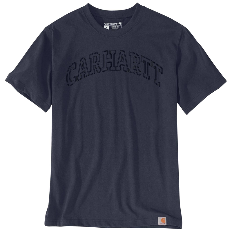 Carhartt Relaxed Fit Heavyweight Short-Sleeve Logo Graphic Tişört Erkek Lacivert | PFI-439872