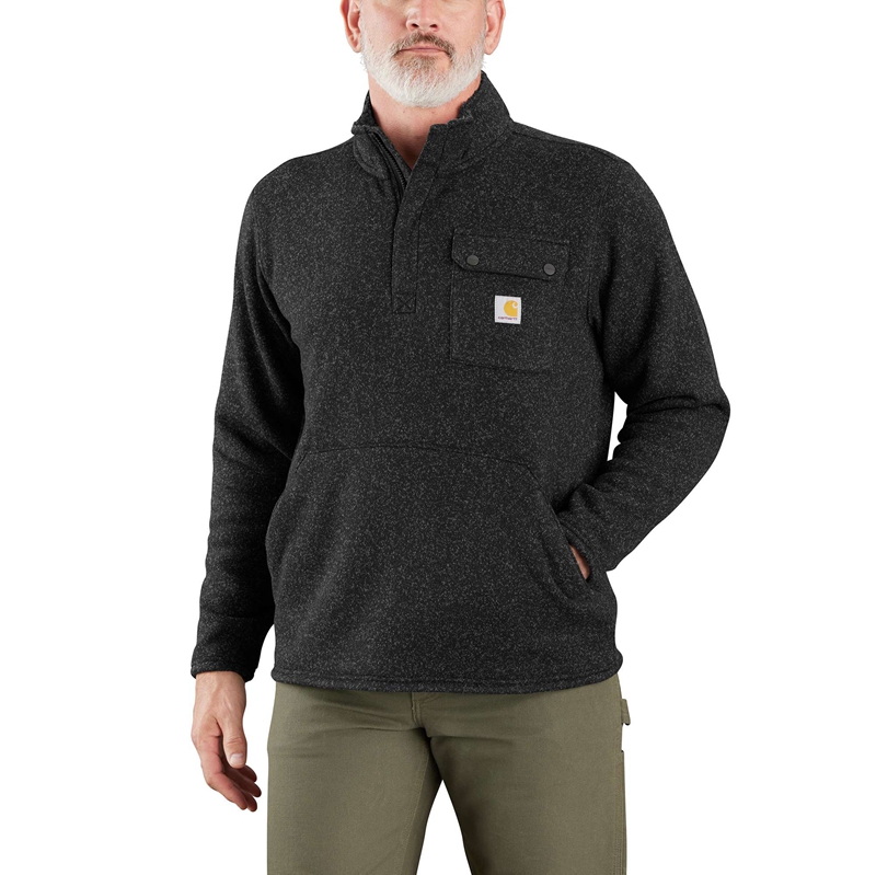 Carhartt Relaxed Fit Midweight Quarter-Zip Pocket Fleece Sweatshirt Erkek Siyah | PNA-264931