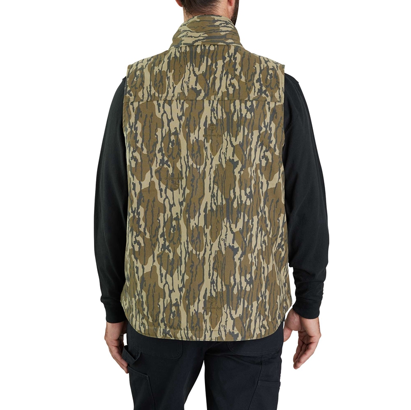 Carhartt Rugged Flex® Duck Loose Fit Sherpa-Lined Camo Mock-Neck Yelek Erkek Camo | MQE-429137