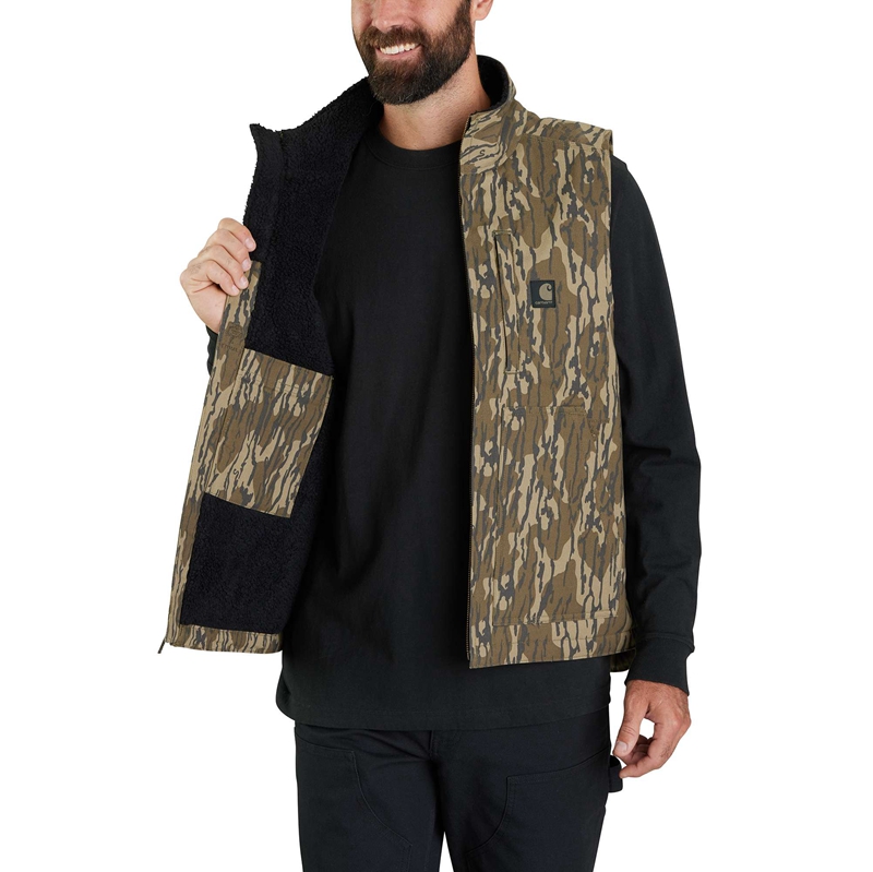 Carhartt Rugged Flex® Duck Loose Fit Sherpa-Lined Camo Mock-Neck Yelek Erkek Camo | MQE-429137