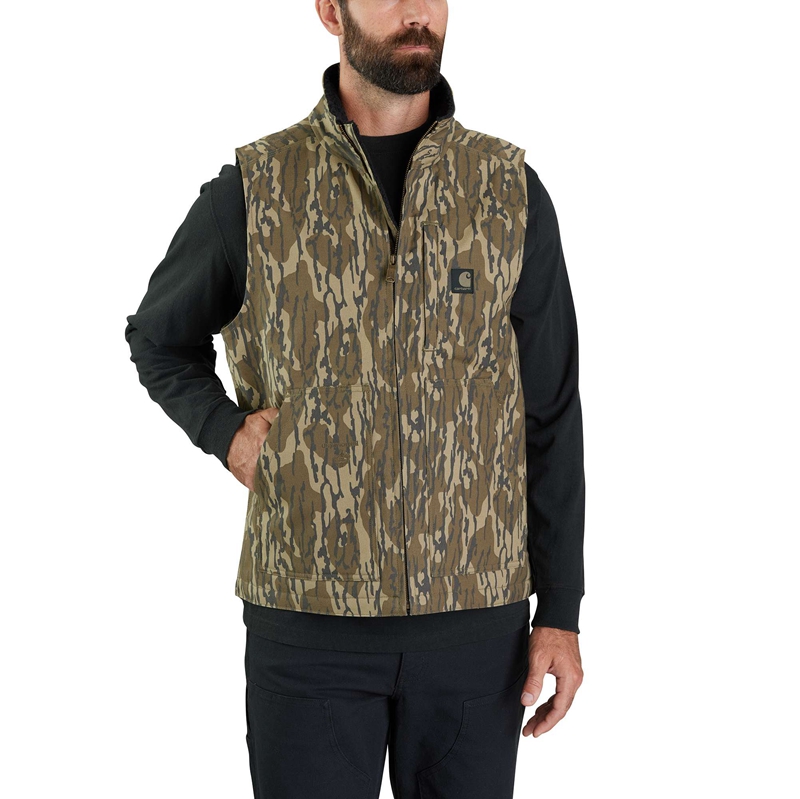 Carhartt Rugged Flex® Duck Loose Fit Sherpa-Lined Camo Mock-Neck Yelek Erkek Camo | MQE-429137