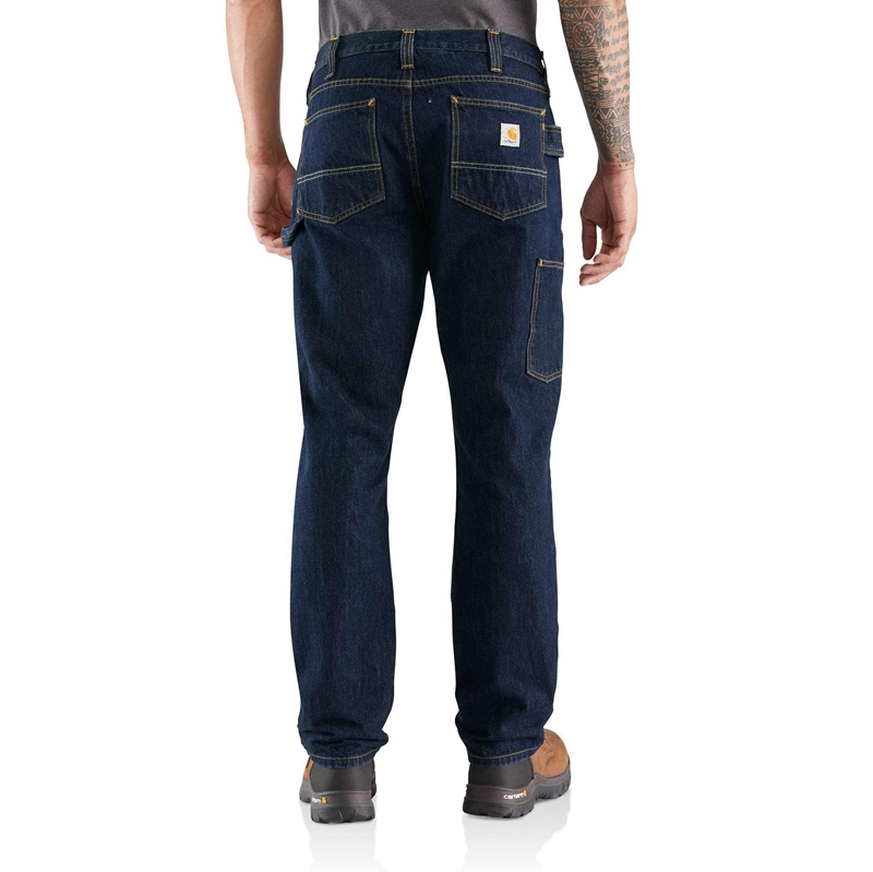 Carhartt Rugged Flex® Relaxed Fit 5-Pocket Utility Kot Pantolon Erkek Koyu Mavi | FLJ-642810