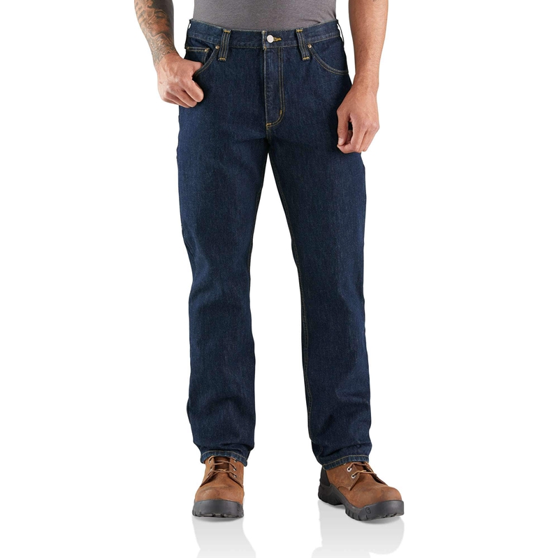 Carhartt Rugged Flex® Relaxed Fit 5-Pocket Utility Kot Pantolon Erkek Koyu Mavi | FLJ-642810