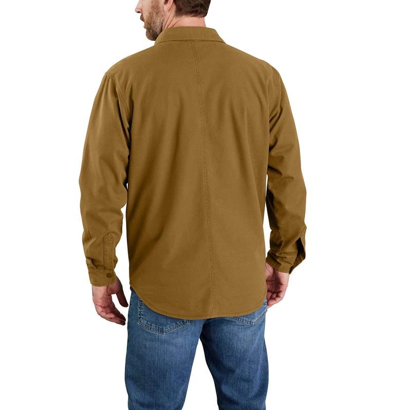 Carhartt Rugged Flex® Relaxed Fit Canvas Fleece-Lined Gömlek Ceket Erkek Yeşil | CZK-852309