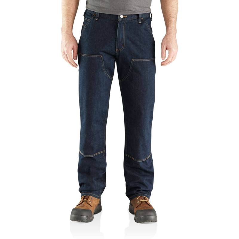 Carhartt Rugged Flex® Relaxed Fit Double-Front Utility Kot Pantolon Erkek Koyu Mavi | DMJ-864159