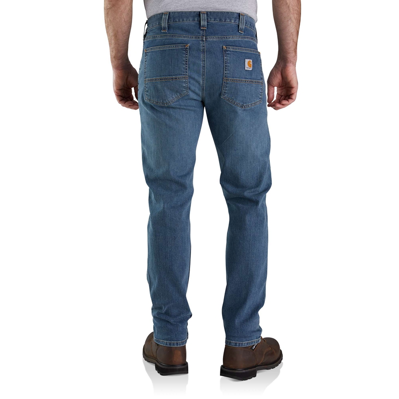 Carhartt Rugged Flex® Relaxed Fit Low Rise 5-Pocket Tapered Kot Pantolon Erkek Mavi | TKE-560219