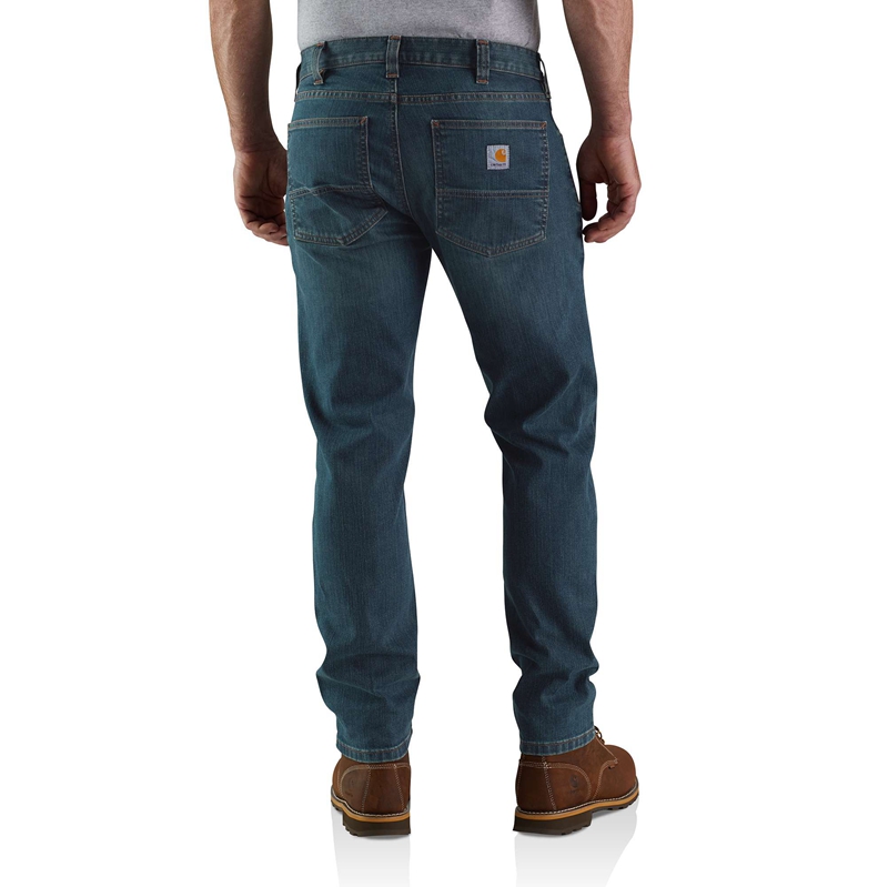 Carhartt Rugged Flex® Relaxed Fit Low Rise 5-Pocket Tapered Kot Pantolon Erkek Mavi | TKE-560219