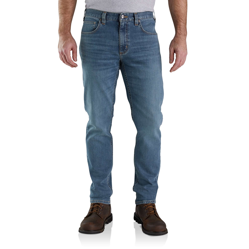 Carhartt Rugged Flex® Relaxed Fit Low Rise 5-Pocket Tapered Kot Pantolon Erkek Mavi | TKE-560219