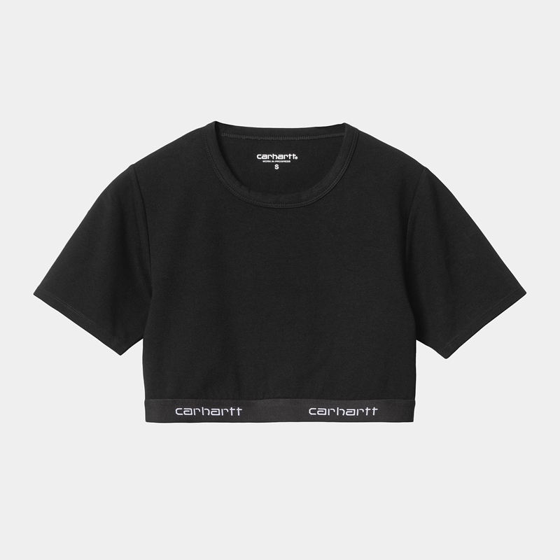 Carhartt Script Crop Üstler Kadın Siyah | KXJ-542193