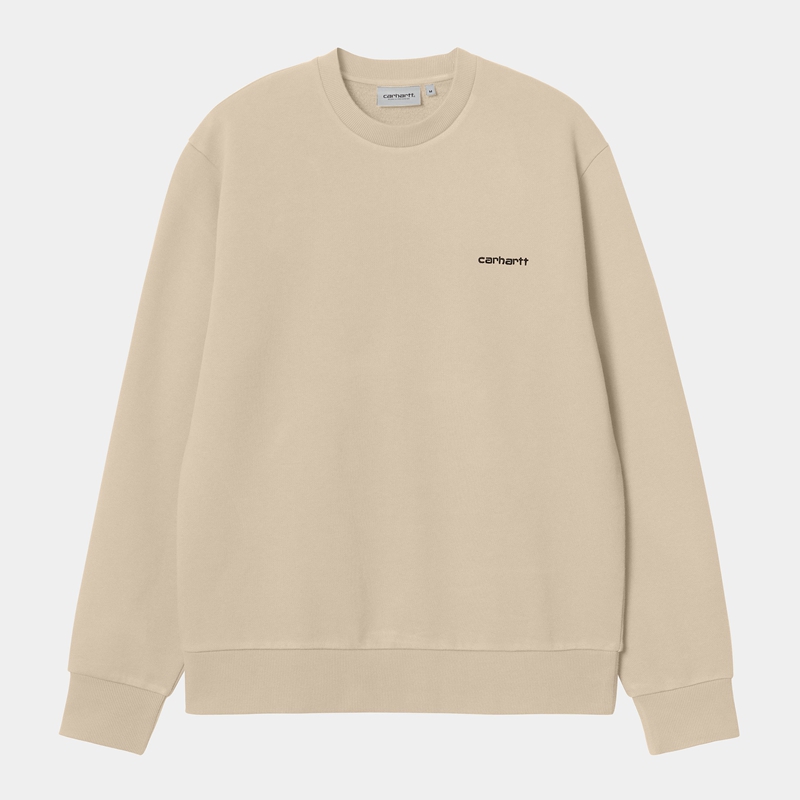 Carhartt Script Embroidery Sweatshirt Erkek Bej Rengi | NVT-137802