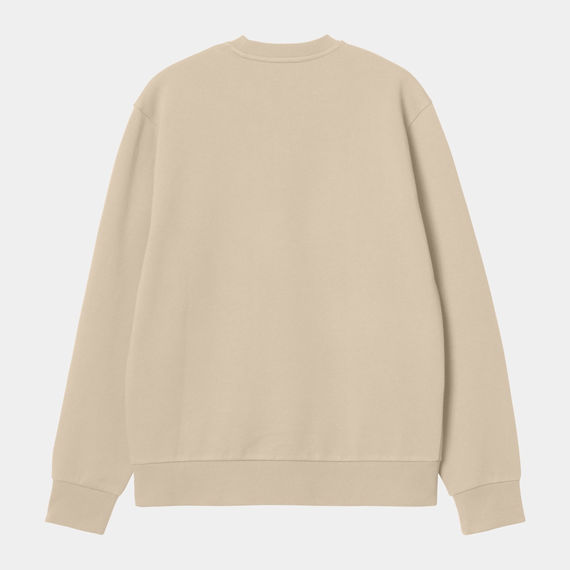 Carhartt Script Embroidery Sweatshirt Erkek Bej Rengi | NVT-137802