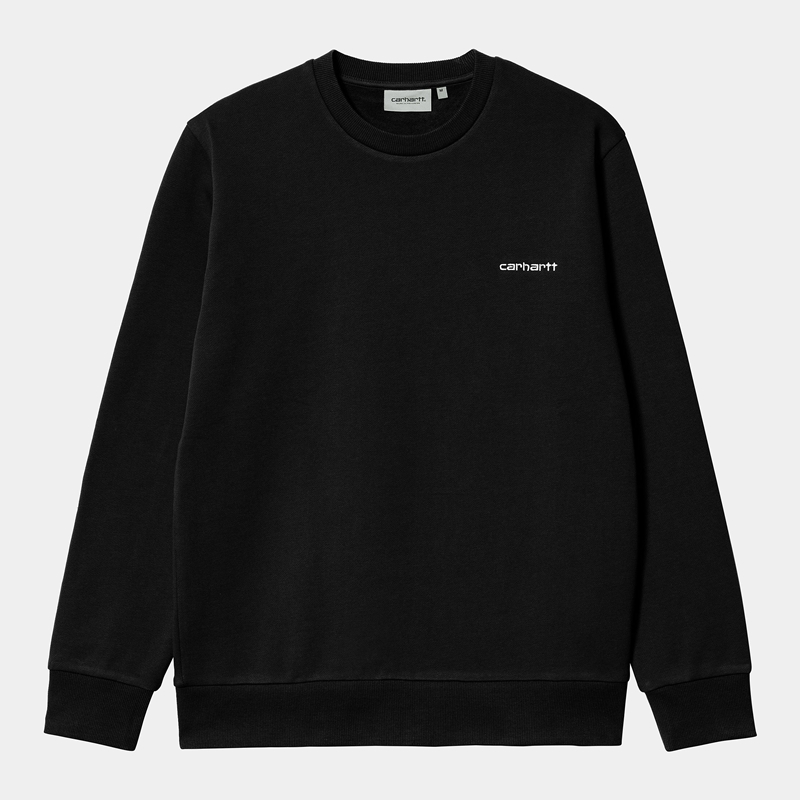 Carhartt Script Embroidery Sweatshirt Erkek Siyah | ZPQ-598327