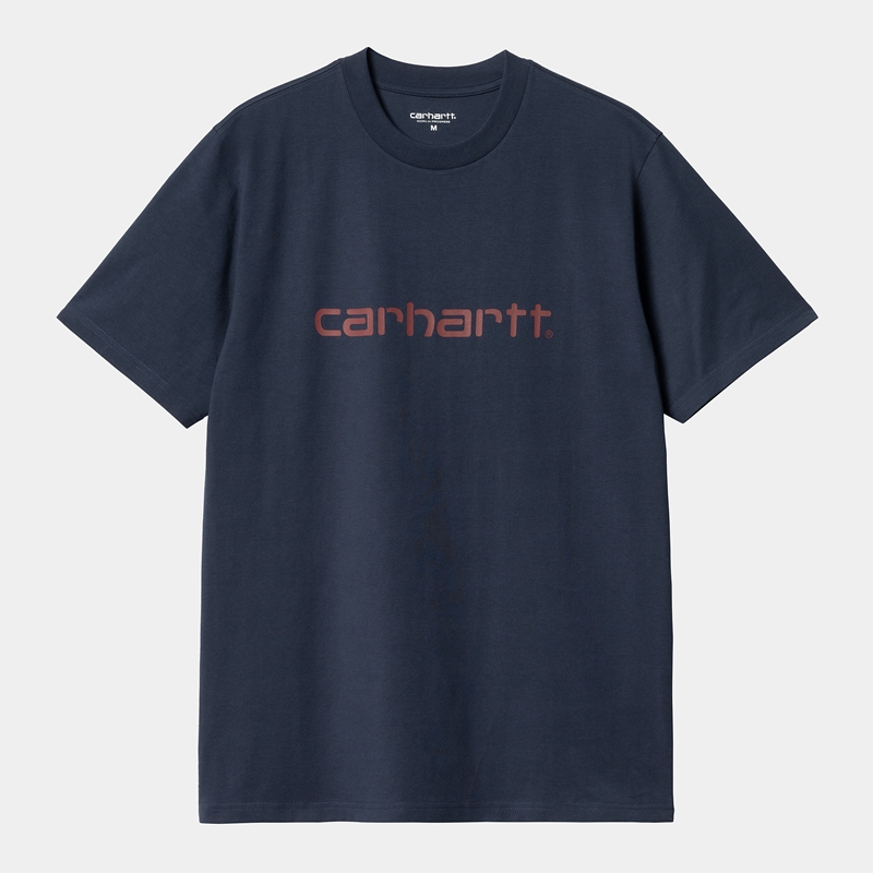 Carhartt Script Tişört Erkek Lacivert | AUB-859037