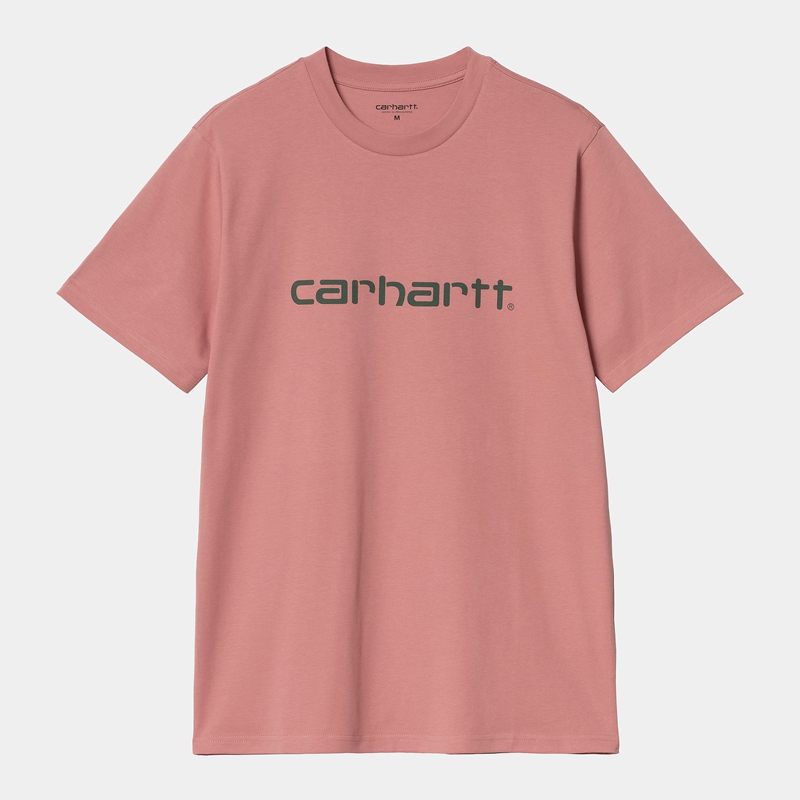 Carhartt Script Tişört Erkek Pembe | RLA-019634