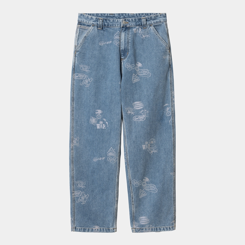 Carhartt Stamp Pantolon Erkek Mavi | EJD-248657