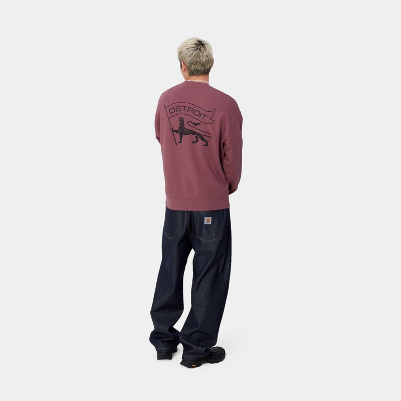 Carhartt Stamp Sweatshirt Erkek Bordo | XAZ-561927