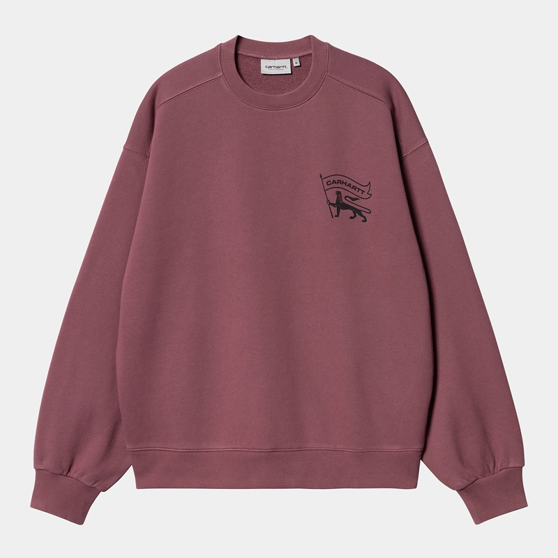 Carhartt Stamp Sweatshirt Erkek Bordo | XAZ-561927