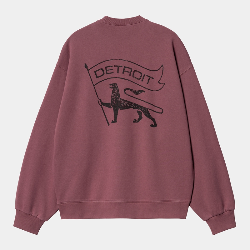 Carhartt Stamp Sweatshirt Erkek Bordo | XAZ-561927