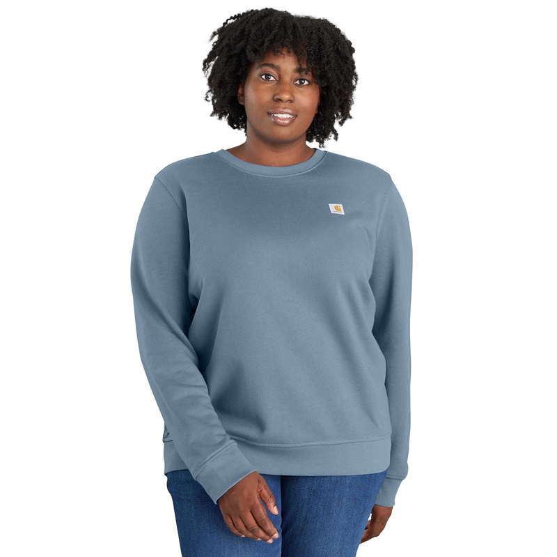 Carhartt TENCEL™ Fiber Series Relaxed Fit French Terry Crewneck Sweatshirt Kadın Siyah | NIJ-413729