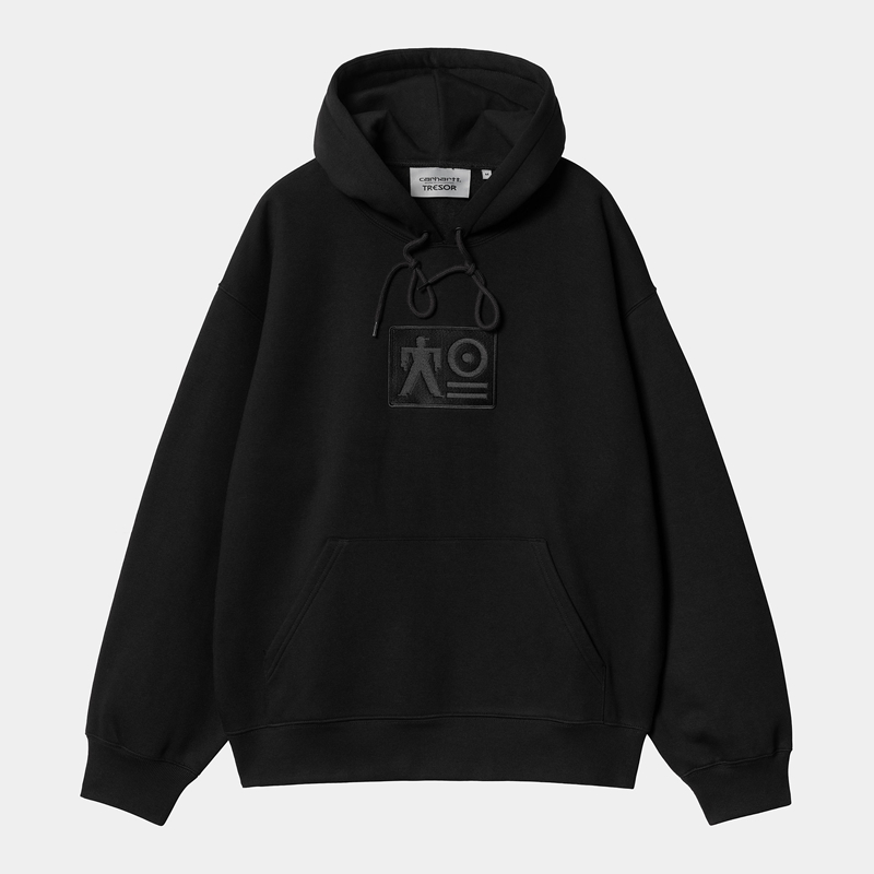 Carhartt WIP x TRESOR Basement Hooded Sweatshirt Erkek Siyah | WCV-375682