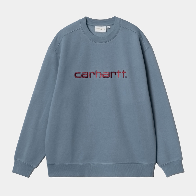 Carhartt W' Sweatshirt Kadın Mavi | NGD-798534