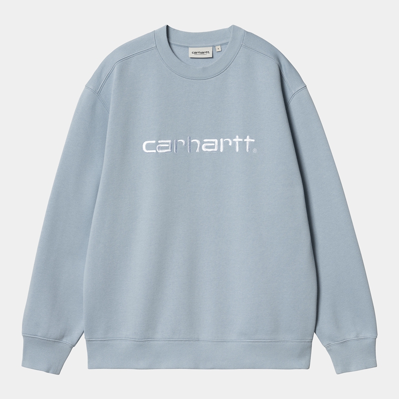 Carhartt W' Sweatshirt Kadın Mavi | TIF-687231