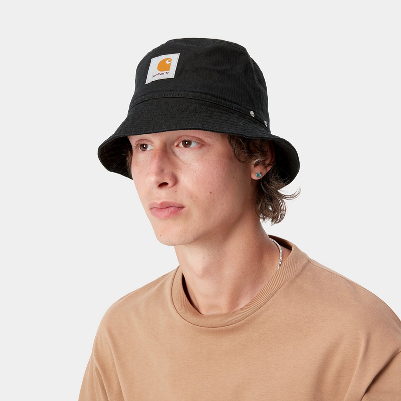 Carhartt Walter Bucket Şapkalar Erkek Siyah | BTL-905432